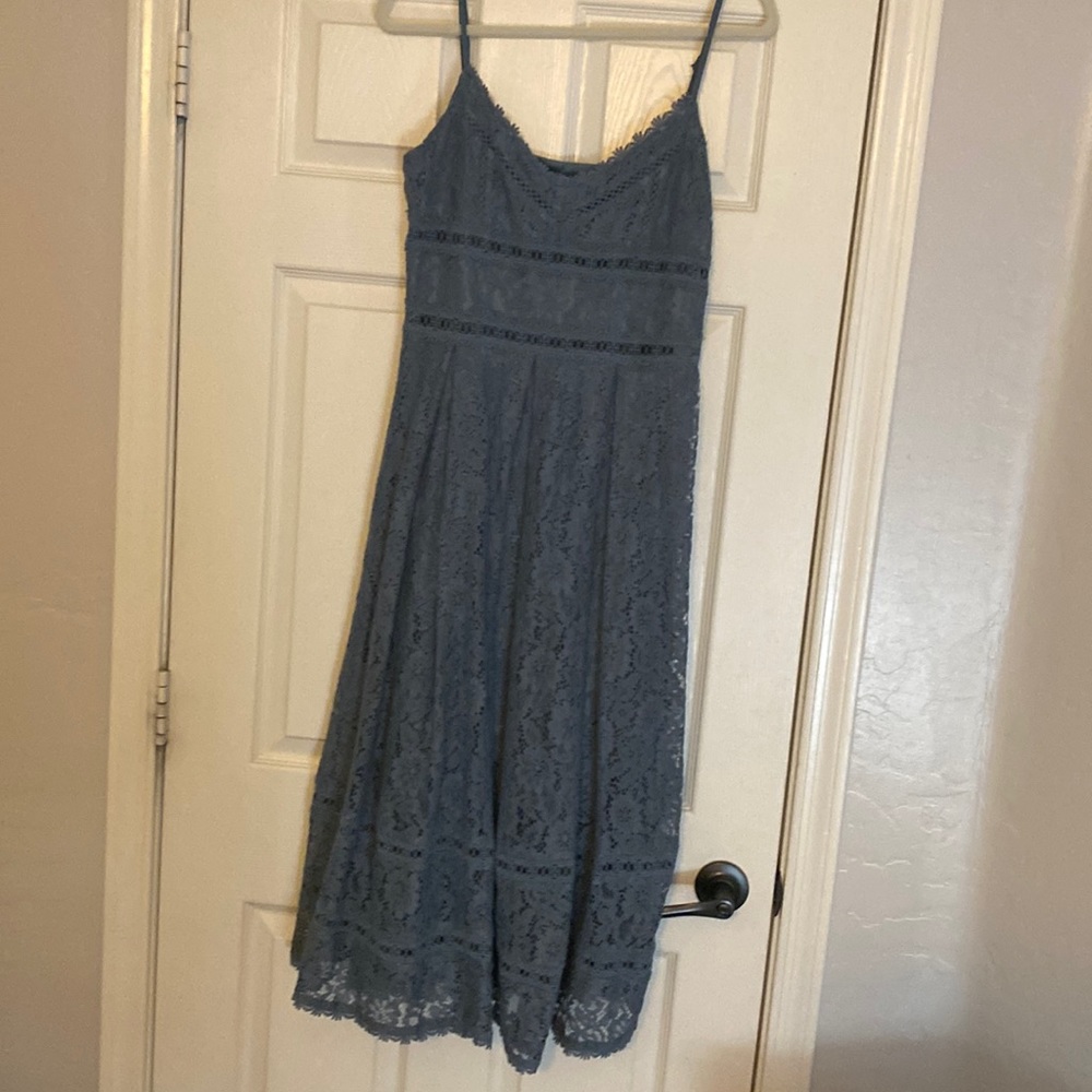 Blue Lace Midi Dress